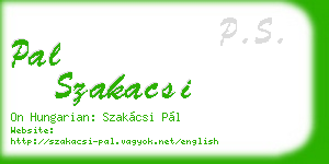 pal szakacsi business card