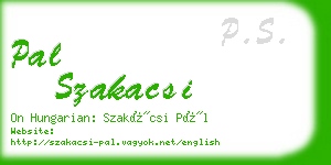 pal szakacsi business card